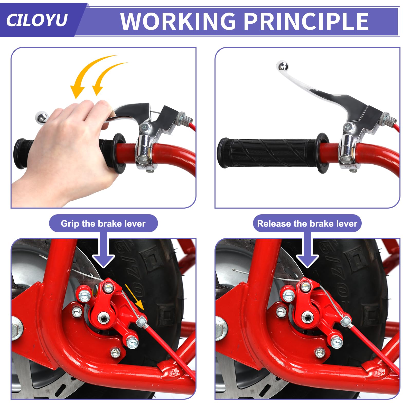 CILOYU 61 inch brake cable ready for easy routing
