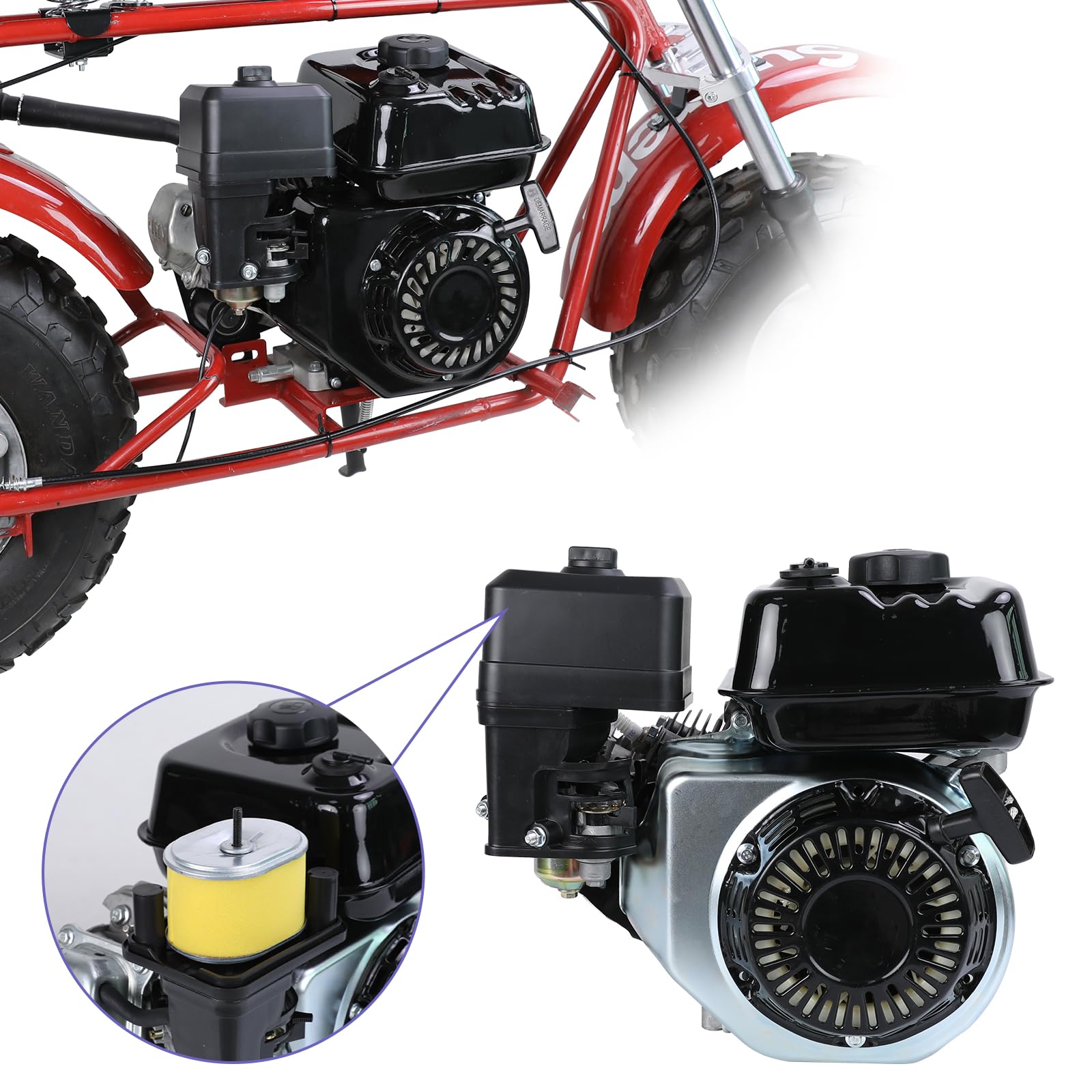 Close-up view of the CILOYU air filter housing detailing craftsmanship