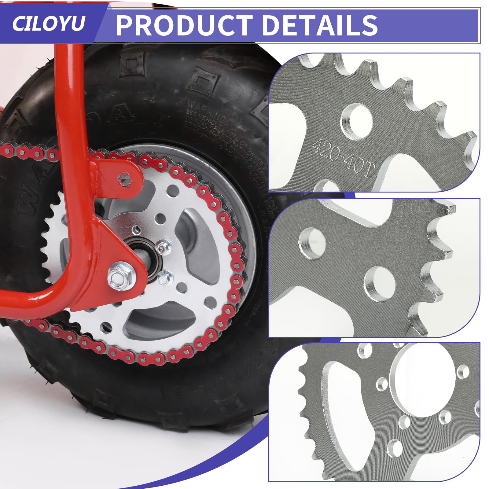 CILOYU brand packaging included with sprocket kit for easy setup