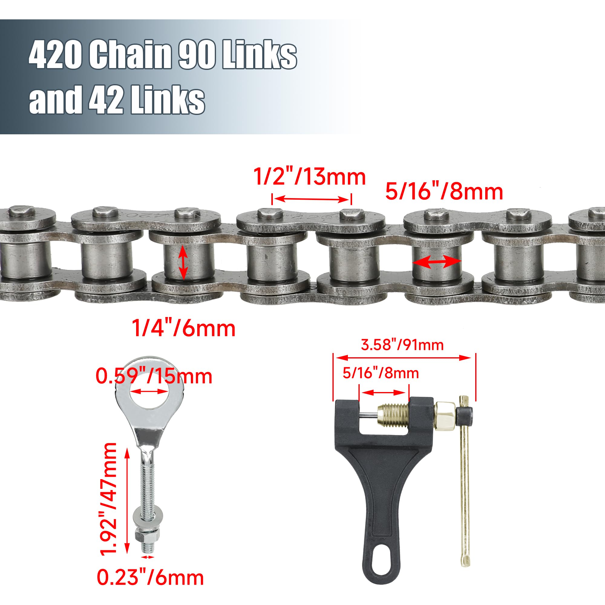 CILOYU chain breaker and master link included for easy maintenance.