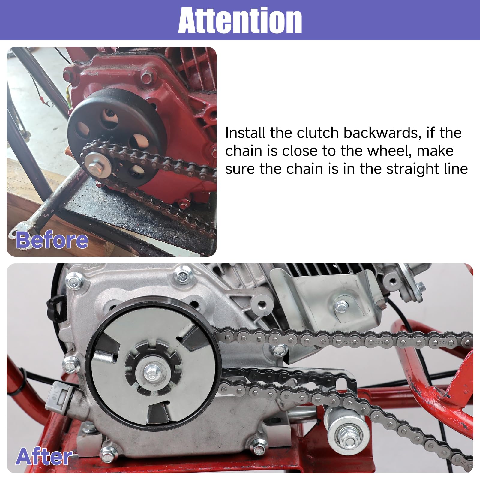 ciloyu ct200u-ex tensioner roller installed on minibike for steady chain performance