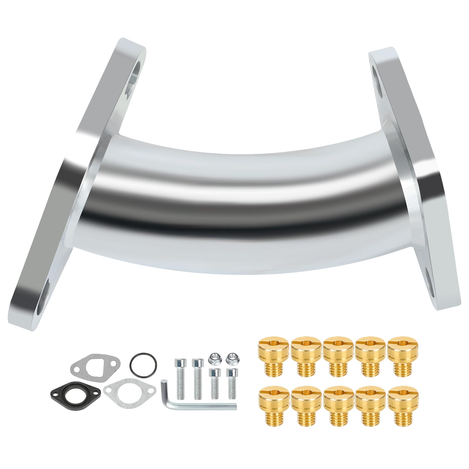 CILOYU curved mini bike intake for VM22 carburetor improves fit and clearance.