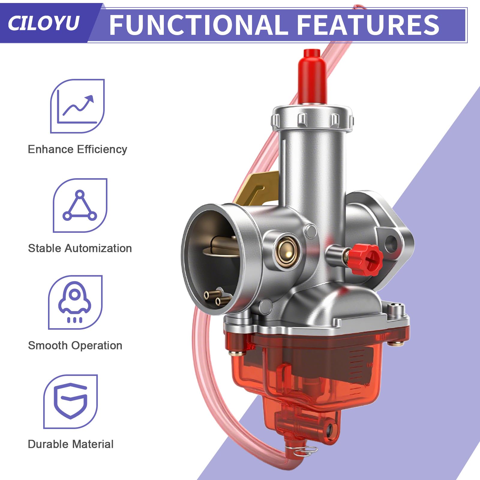 CILOYU fuel line and clamps provide secure connections during rides.