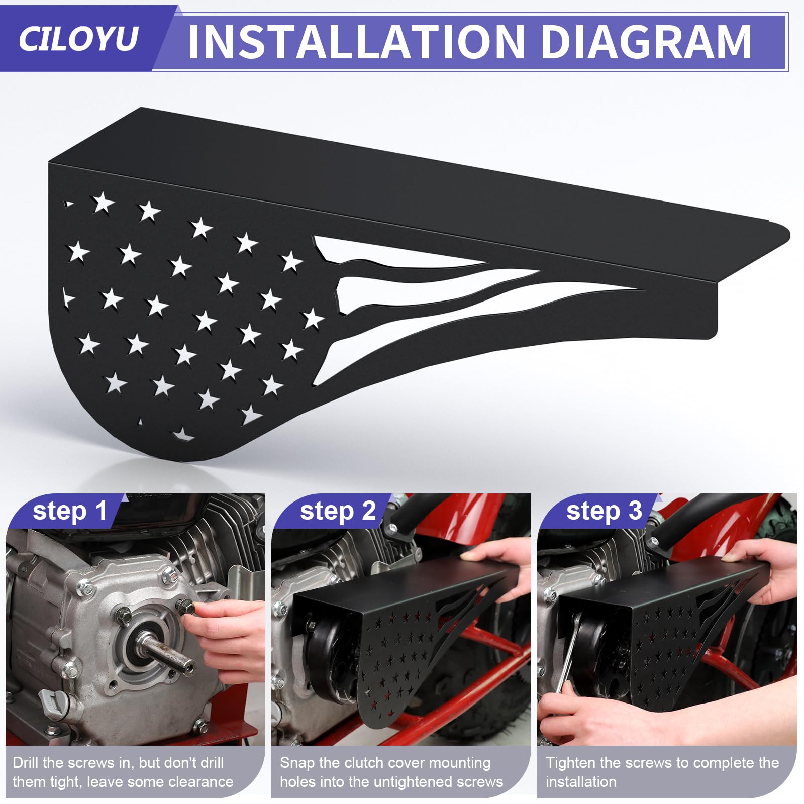 CILOYU chain guard rear view guards the chain area on rough terrain.