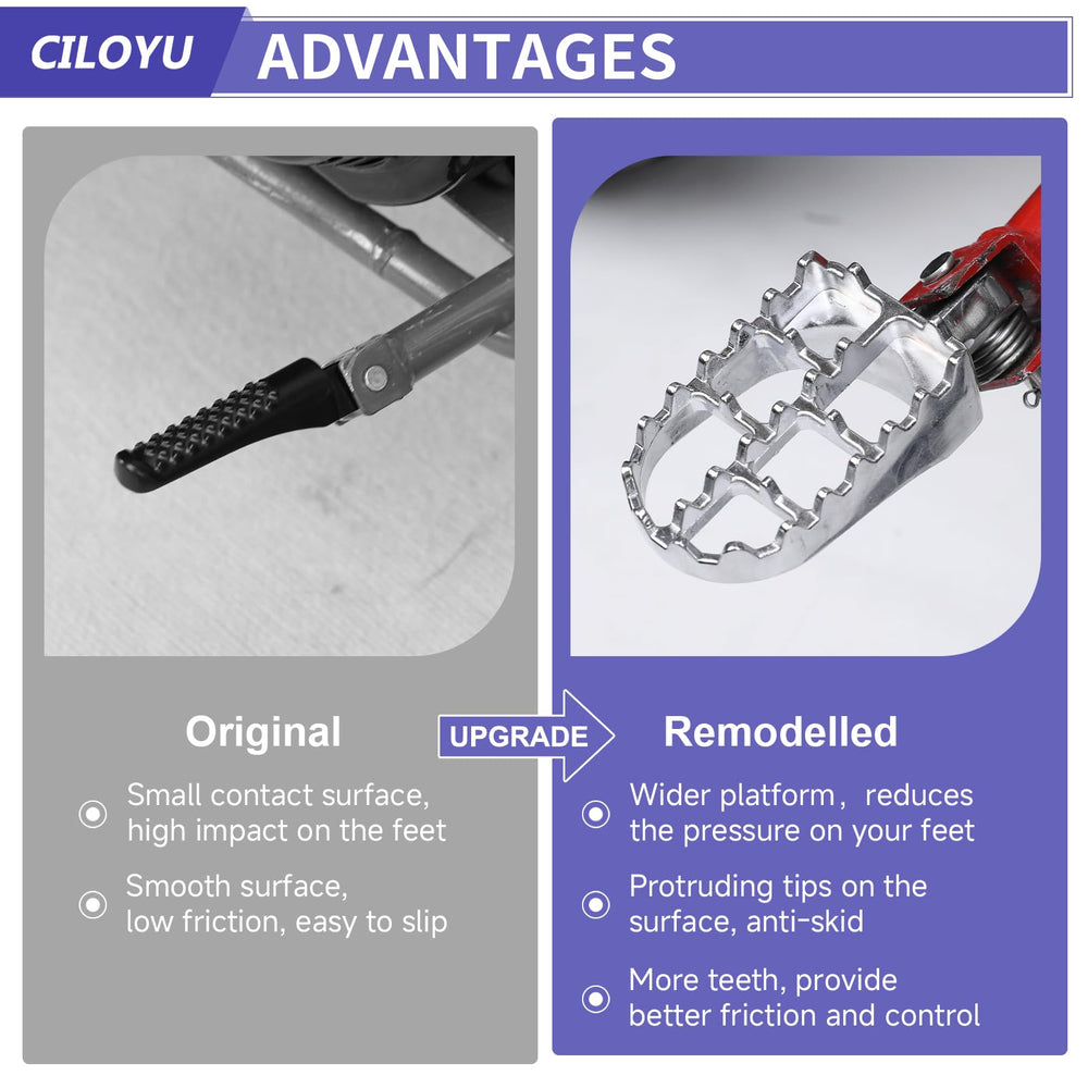 CILOYU mini bike foot pegs right, boosts grip and balance on trails
