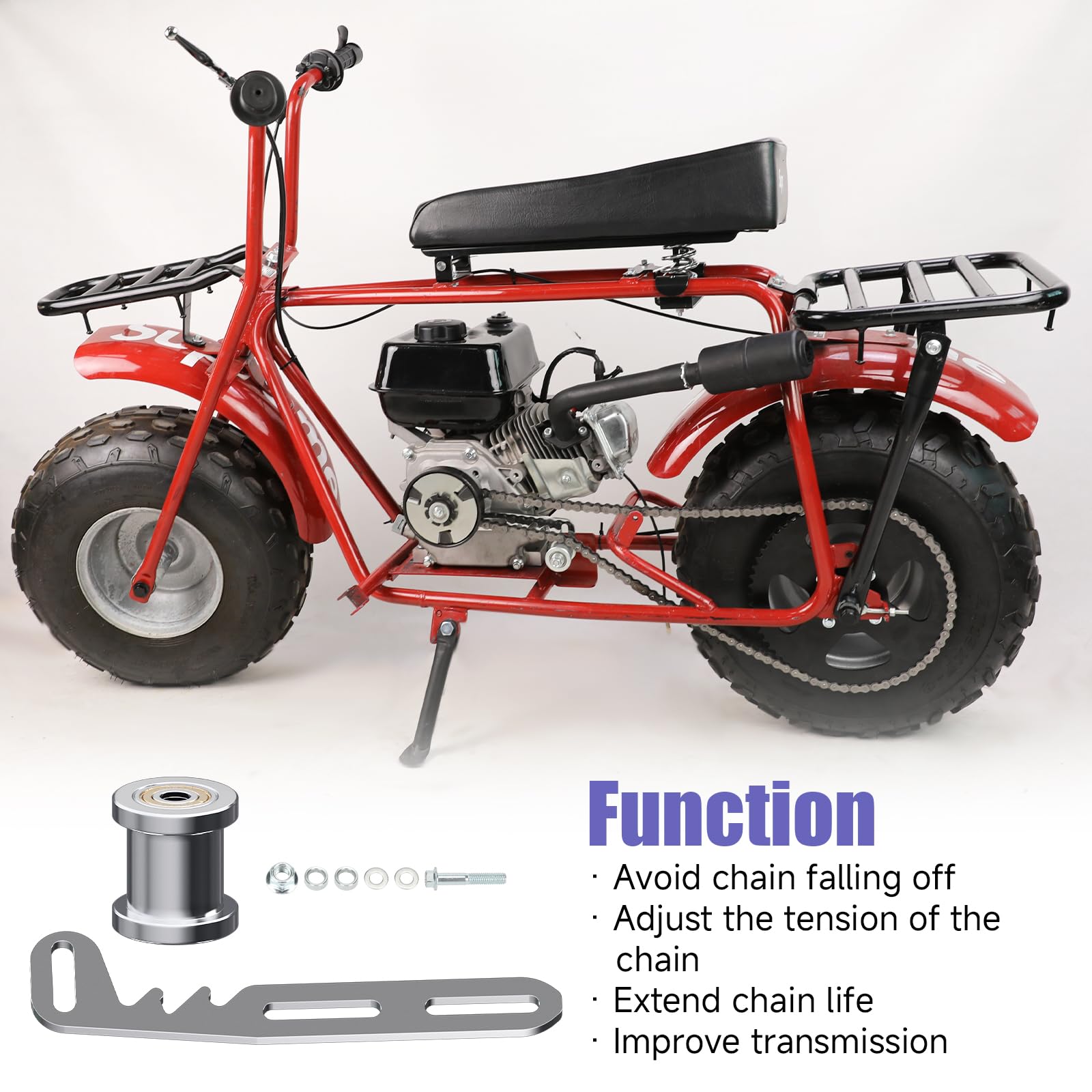 ciloyu chain tensioner assembly detail on baja minibike