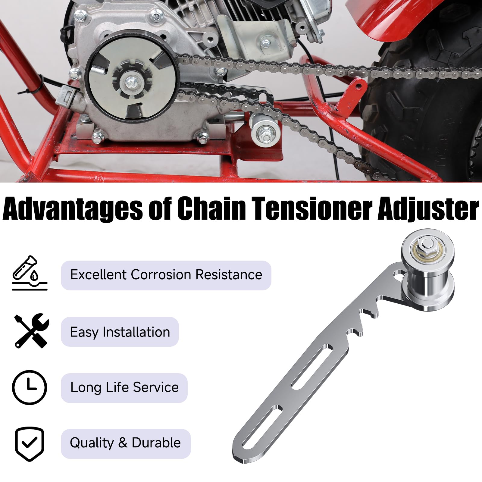 ciloyu predator 79cc tensioner mount with roller improves chain stability on compatible engines