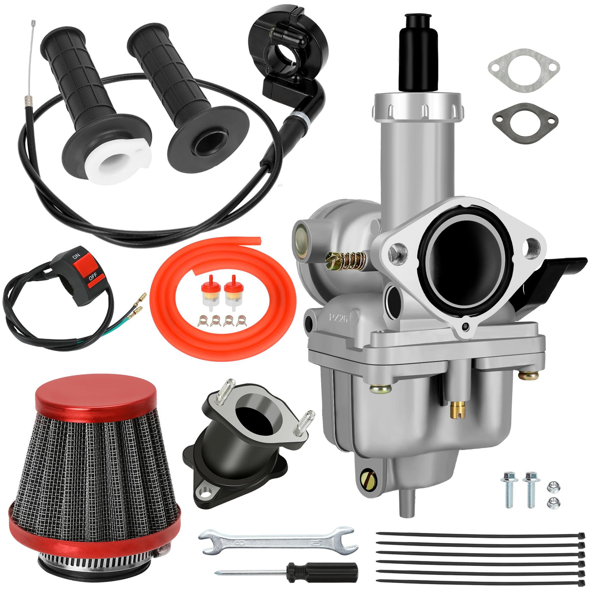 CILOYU PZ26 carburetor body for precise fuel-air mix improves throttle response and engine performance
