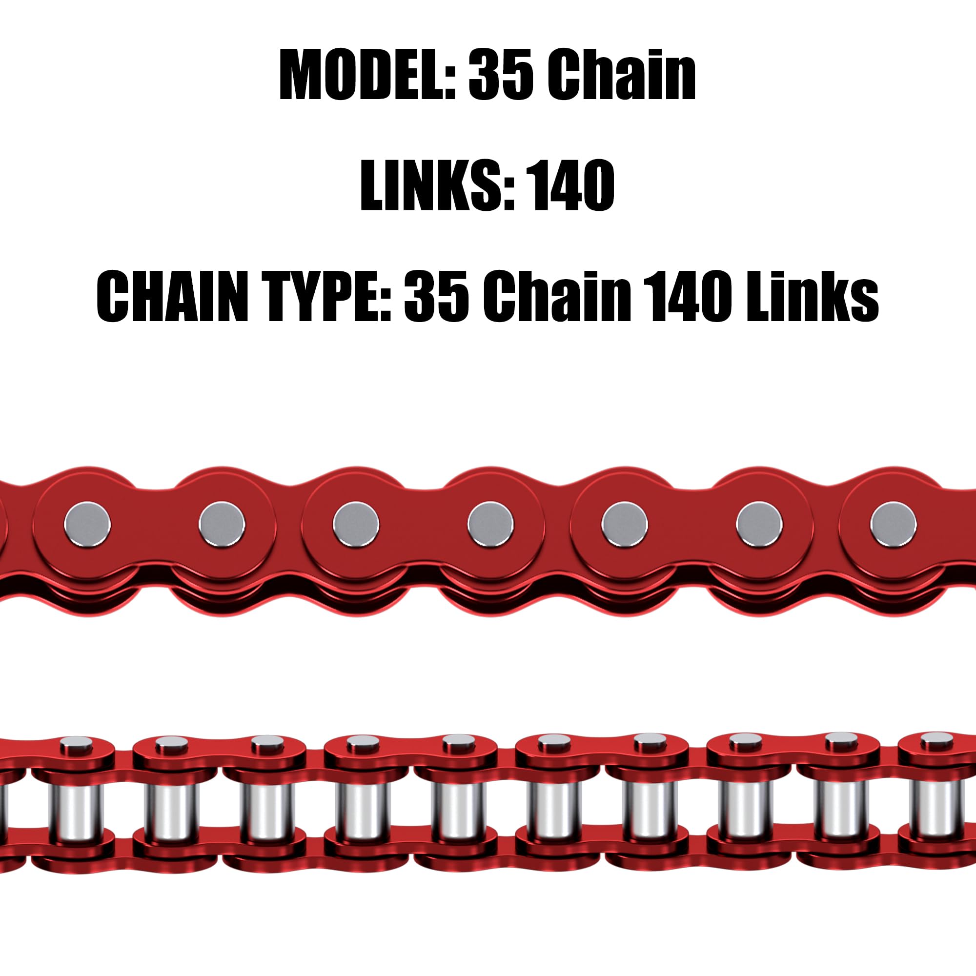 CILOYU red 35-chain for Mega Moto MM-B80 to MM-B105, improved durability