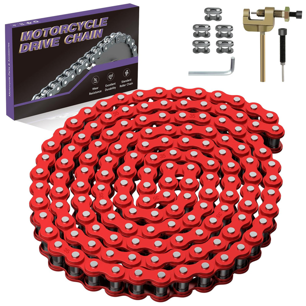 CILOYU red 35-chain shown for mini bike CT100U installation, smooth drivetrain upgrade