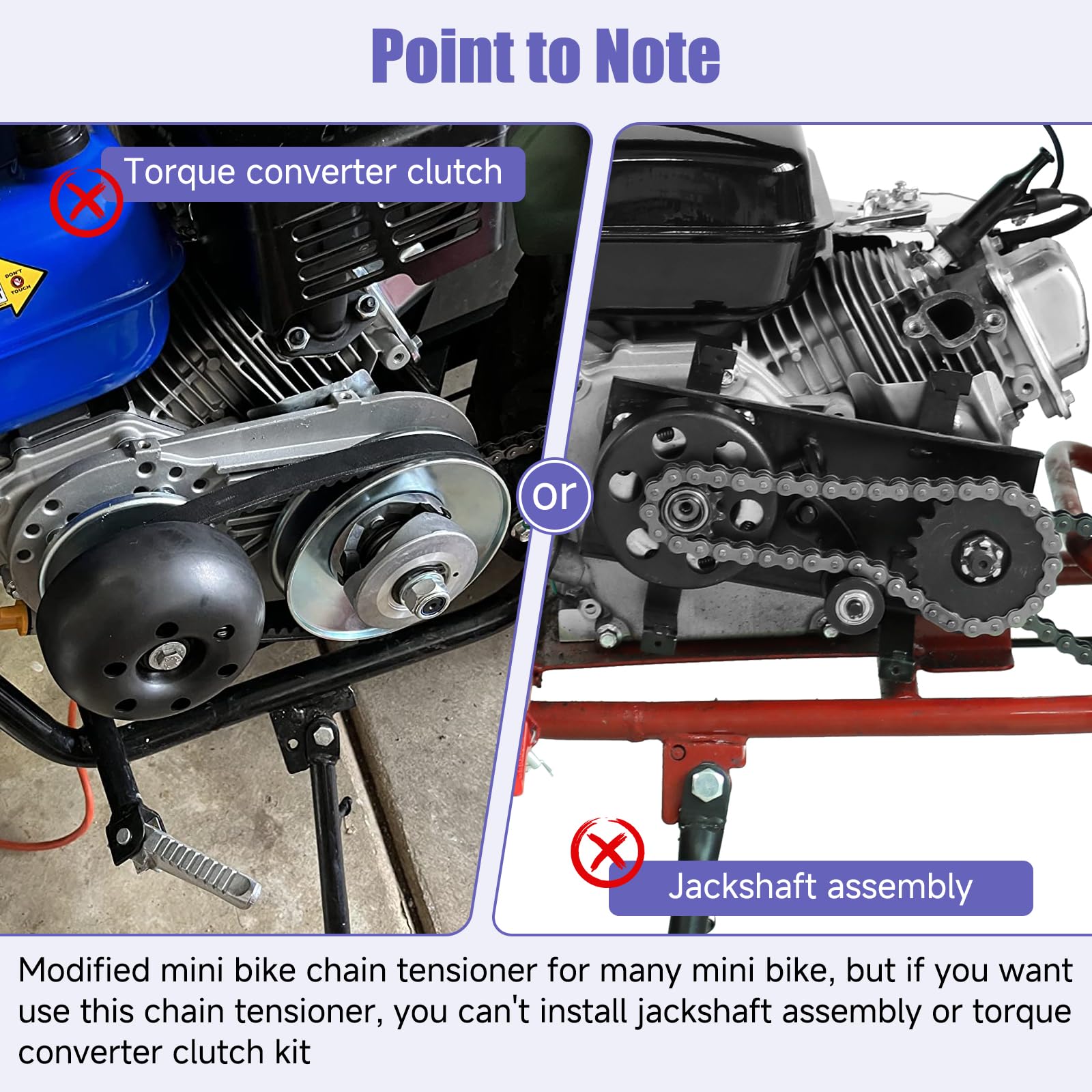 ciloyu tensioner bracket with roller aligning chain and sprockets