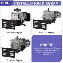 CILOYU universal engine mounting plate back view highlights stability for secure mounting