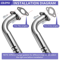 CILOYU flange and two-piece gasket set suitable for multiple mini bikes