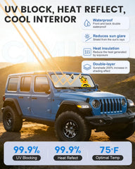 CIMIAUTO duck-pattern sun shade adds playful style while blocking harsh sunlight