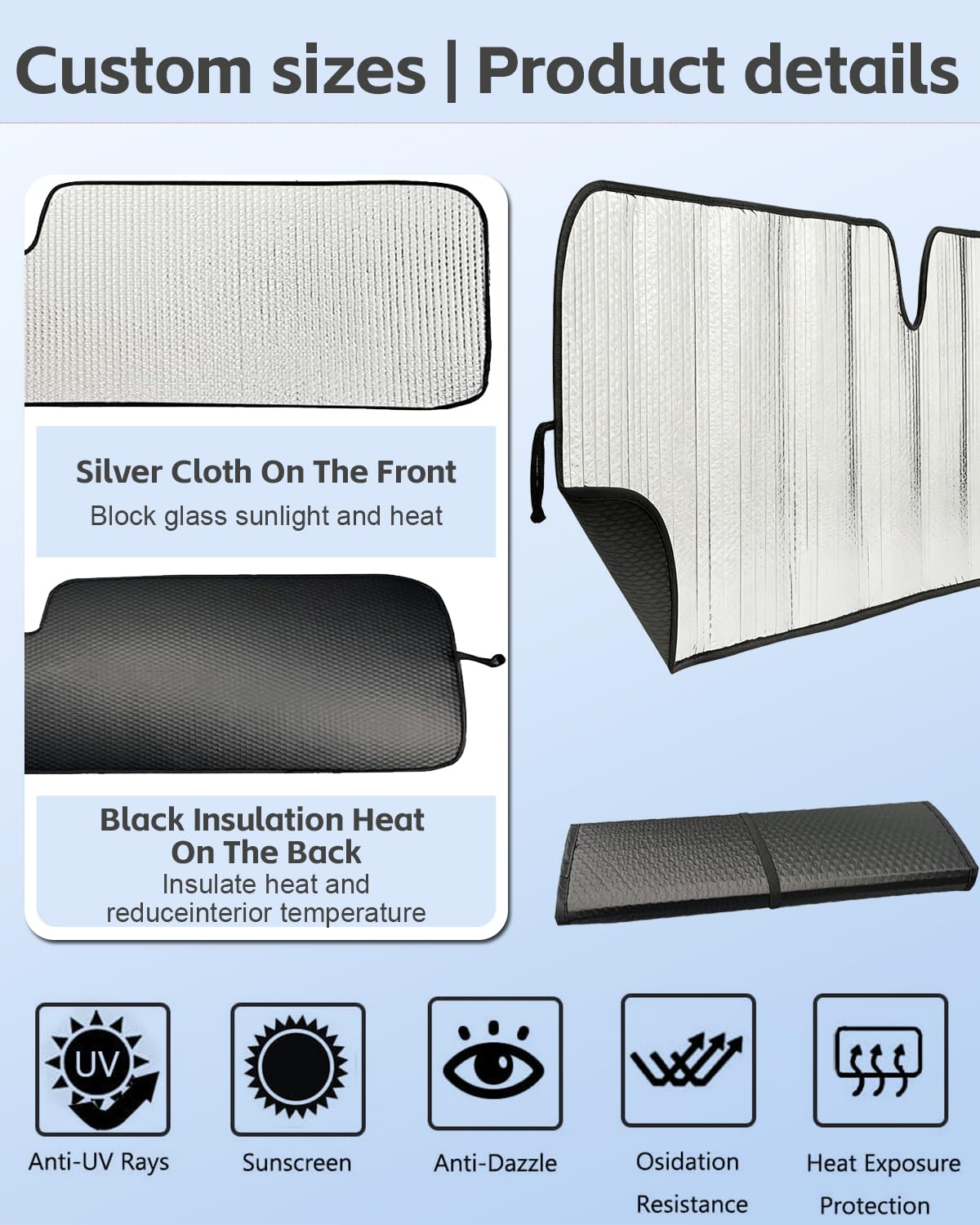 CIMIAUTO easy-install sun shade with tool-free setup for Jeep Wranglers