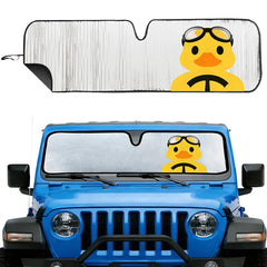 CIMIAUTO windshield sun shade with custom-fit design for Jeep reduces heat and UV exposure