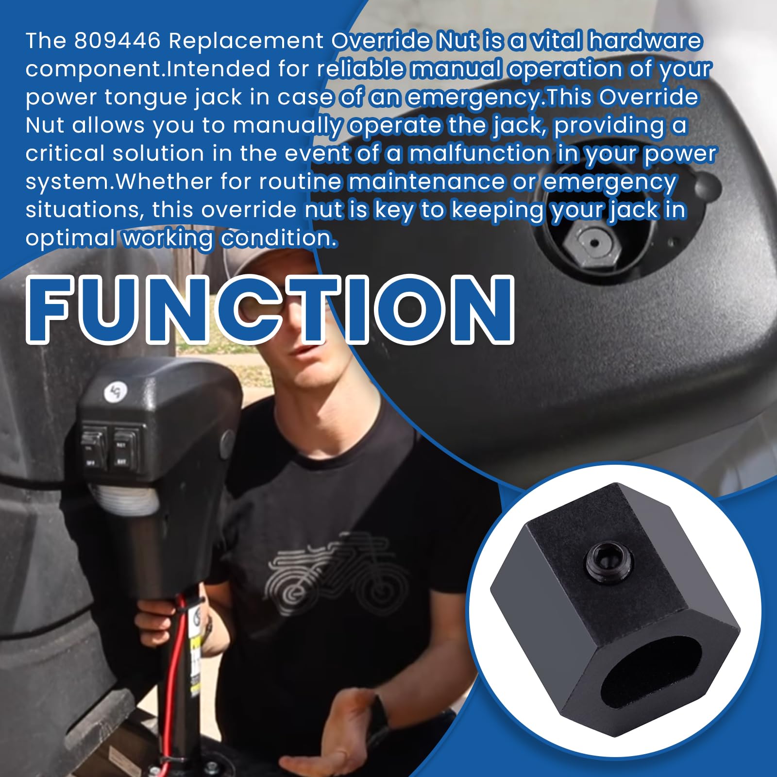 Ciuouient 809446 override nut in hand demonstrates portable emergency manual operation