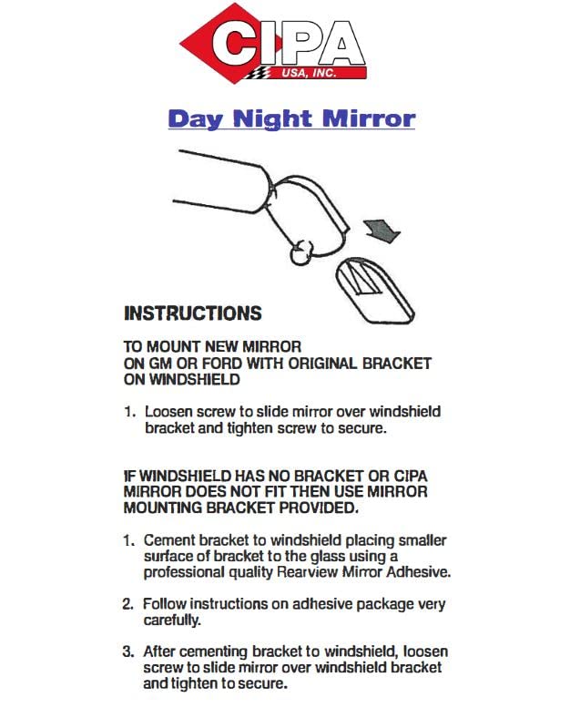 CIPA 32000 10-inch day/night mirror side-mount installation example