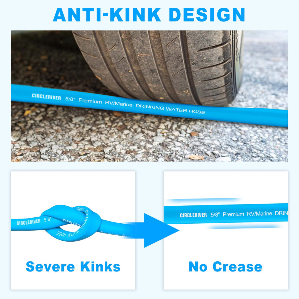 Exterior protective layer shields hose from UV and harsh weather.