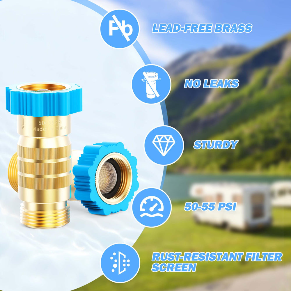 CircleCord Hi-Flow regulator installed for 50–55 psi water flow.