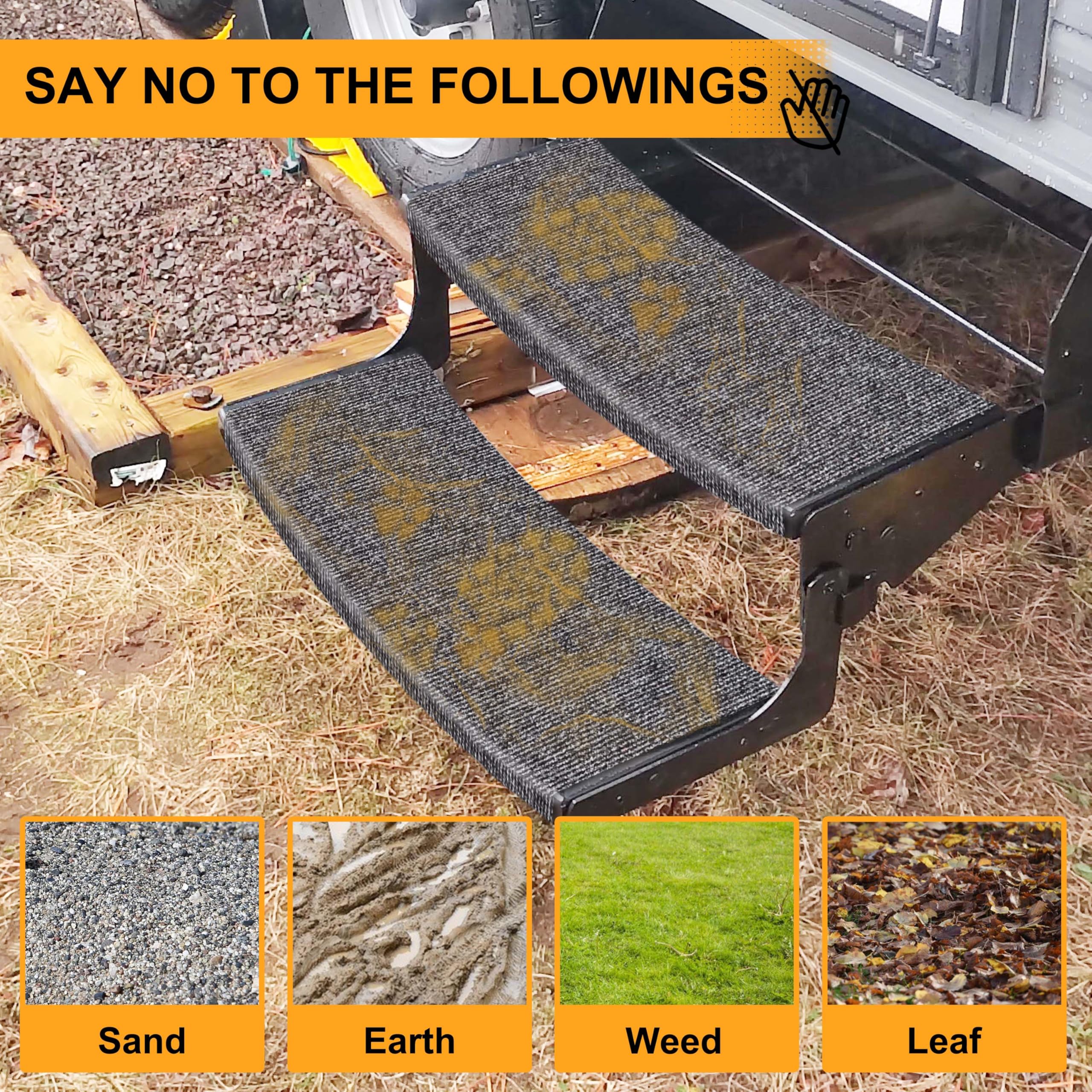 CircleRoad pet-friendly RV step cover protects feet for kids and pets.