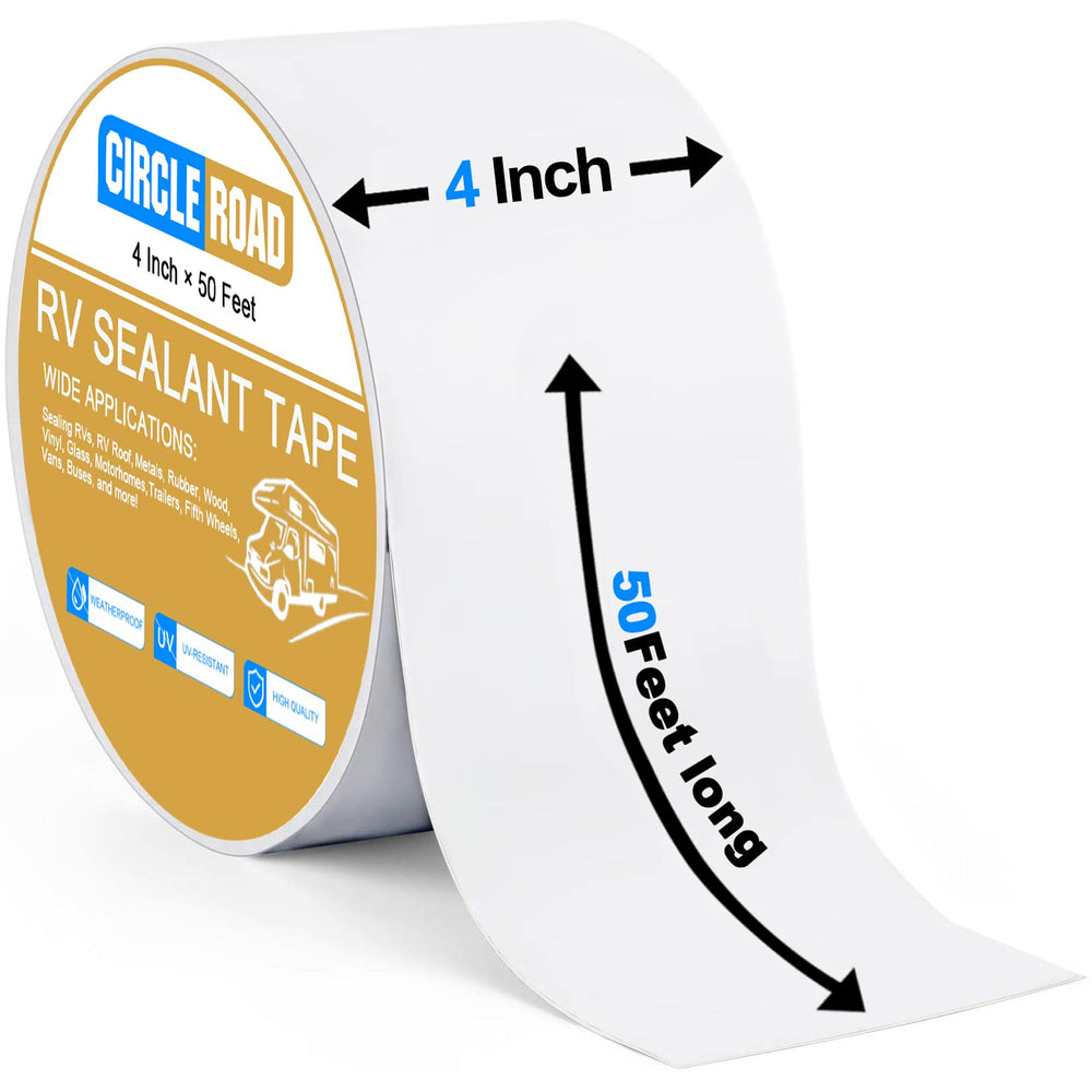 CircleRoad RV Roof Tape application on roof seals seams and blocks water intrusion.