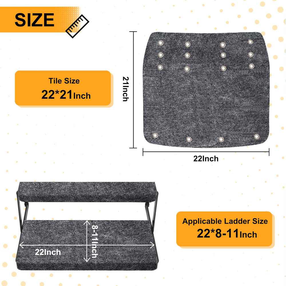 CircleRoad RV stair rug for 8-11 inch depth adds traction and easy cleaning.