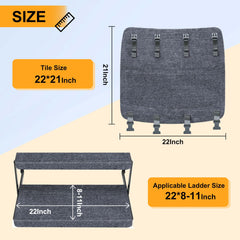 CircleRoad gray RV step cover close-up showing durable fabric