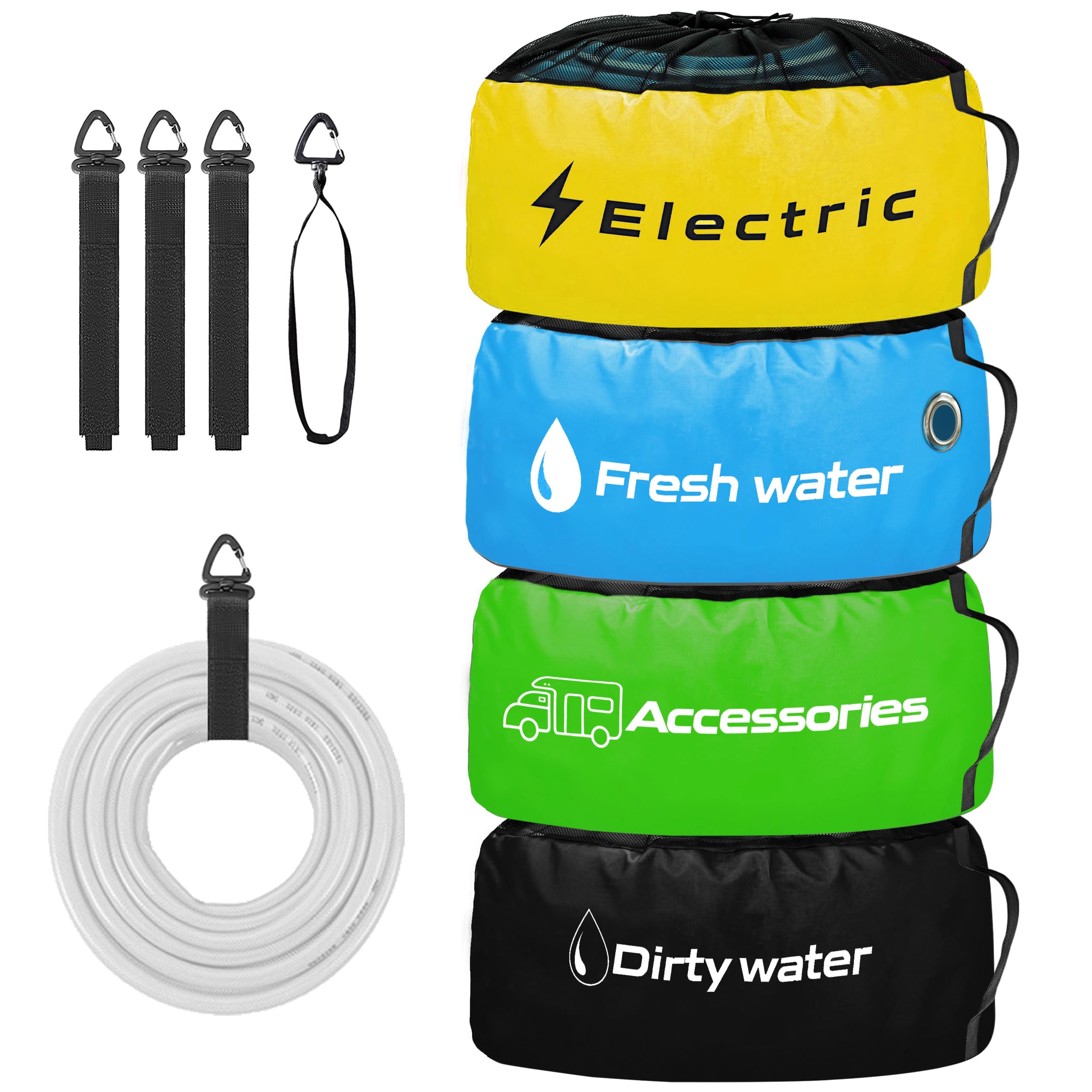 CircleRoad rv storage bags yellow for organized hoses and wires