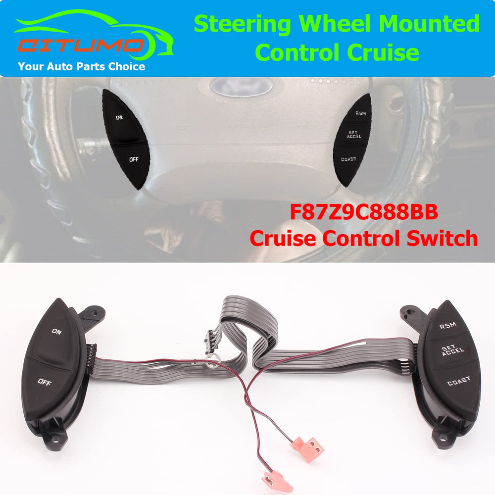 Citumo F-150 Harley Edition switch installed for easy steering wheel access.