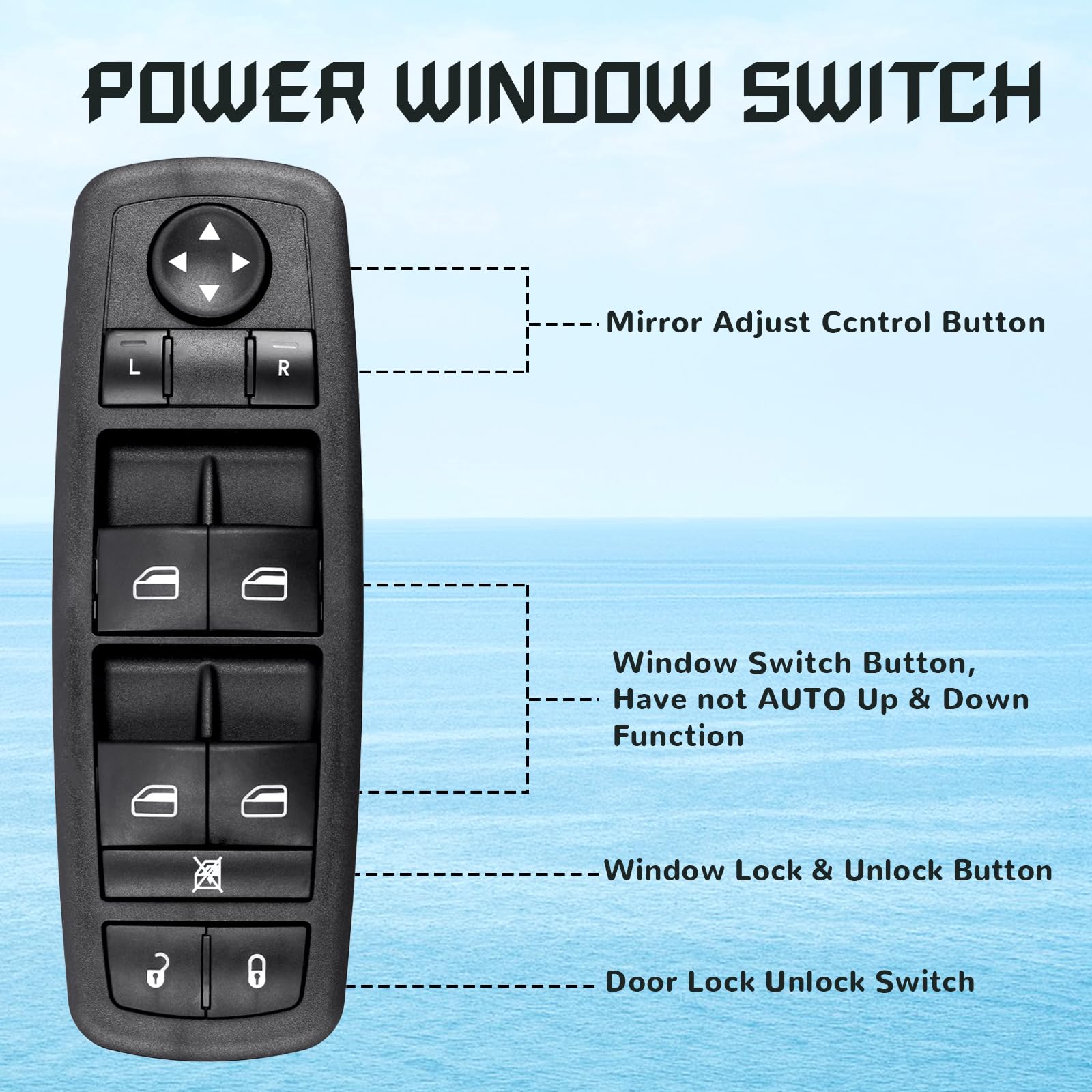 Citumo front-left Grand Caravan switch for 2008-2009, reliable replacement.