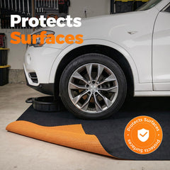 Cizistom oil spill mat natural rubber backing offers non-slip floor protection.