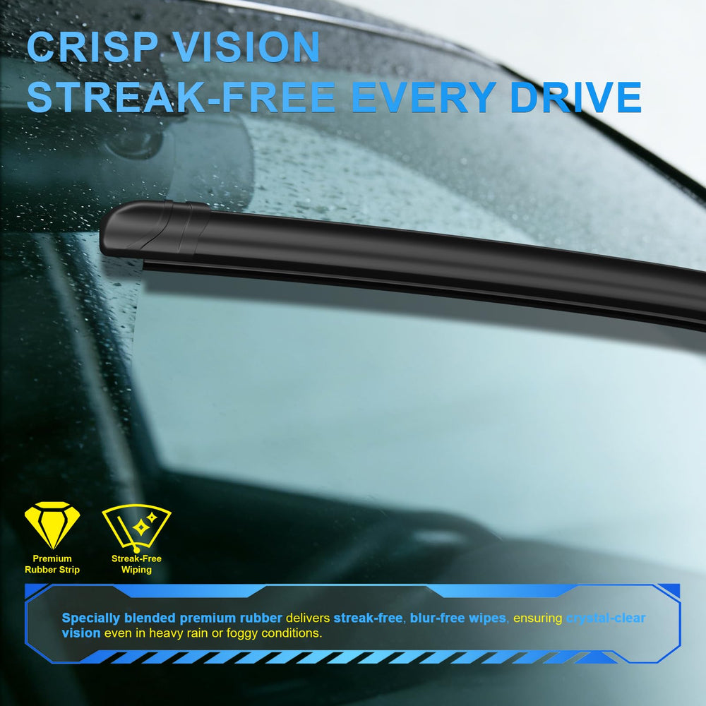 CJPPPZIW all-season blades perform well in rain, heat, and cold for year-round clarity.