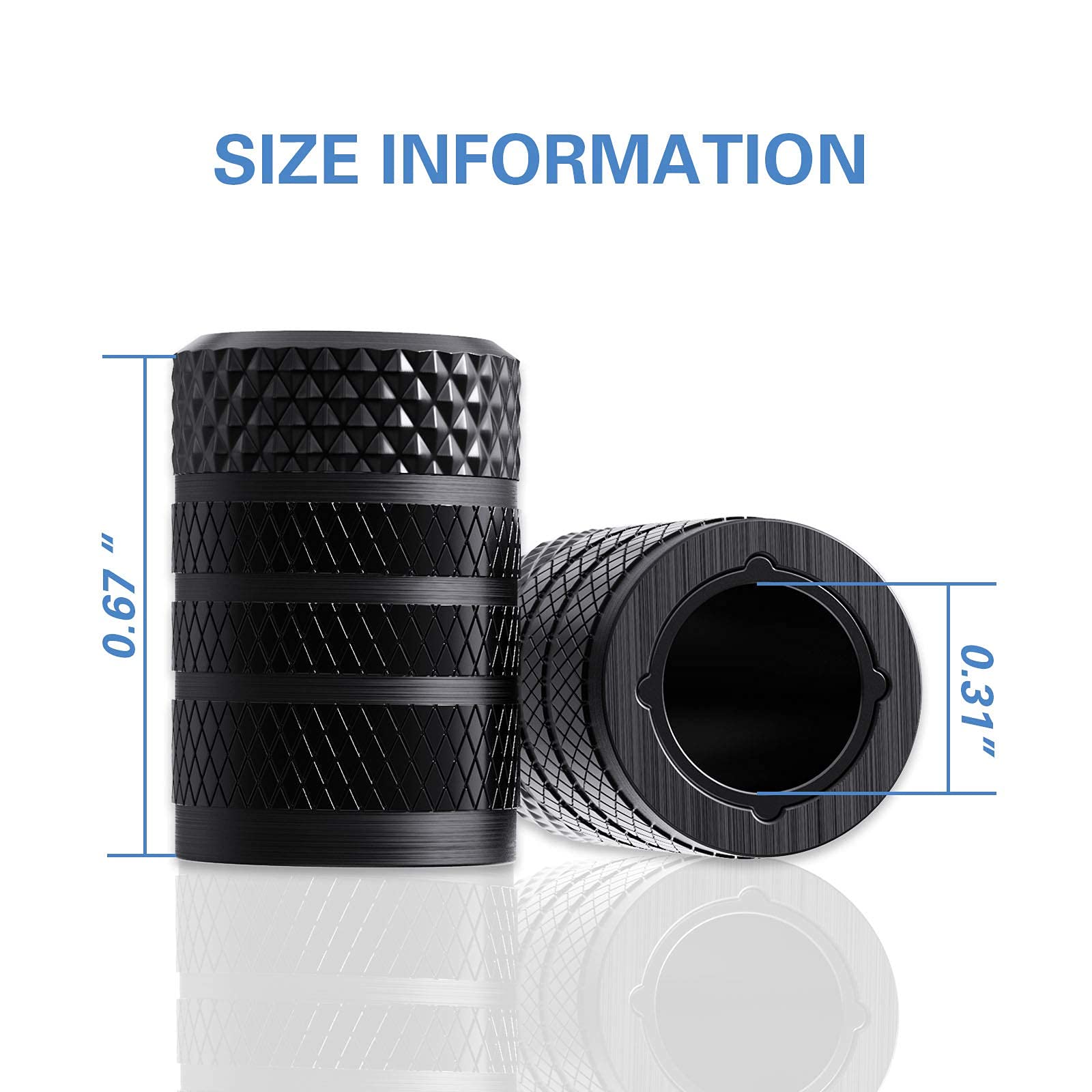 CKAuto caps beside a ruler showing size and lightweight, compact profile