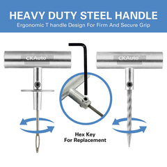 CKAuto T-handle insertion tools shown for clean, precise puncture repair.