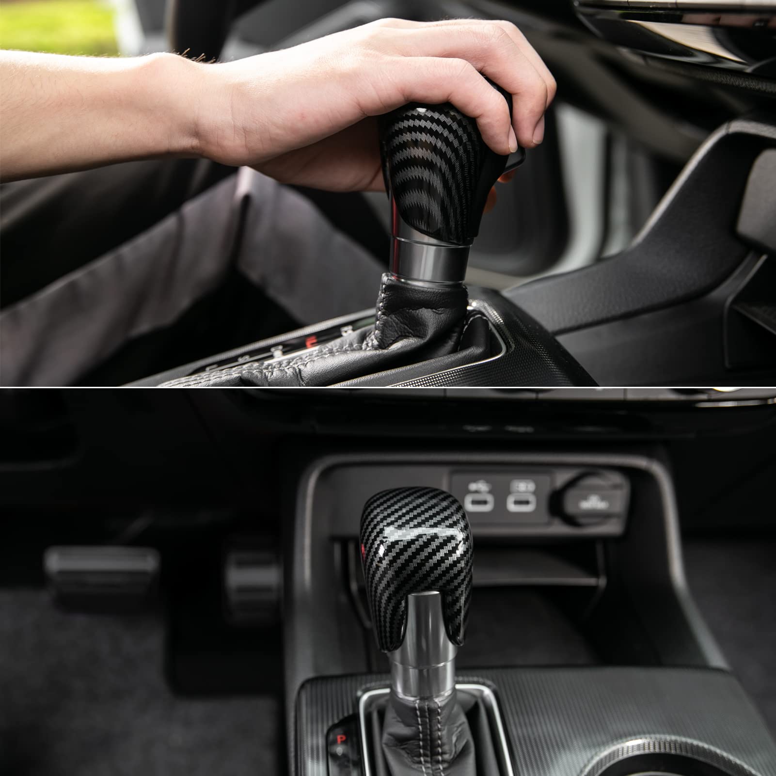 CKE Accord gear shift knob cover carbon fiber texture refines interior style