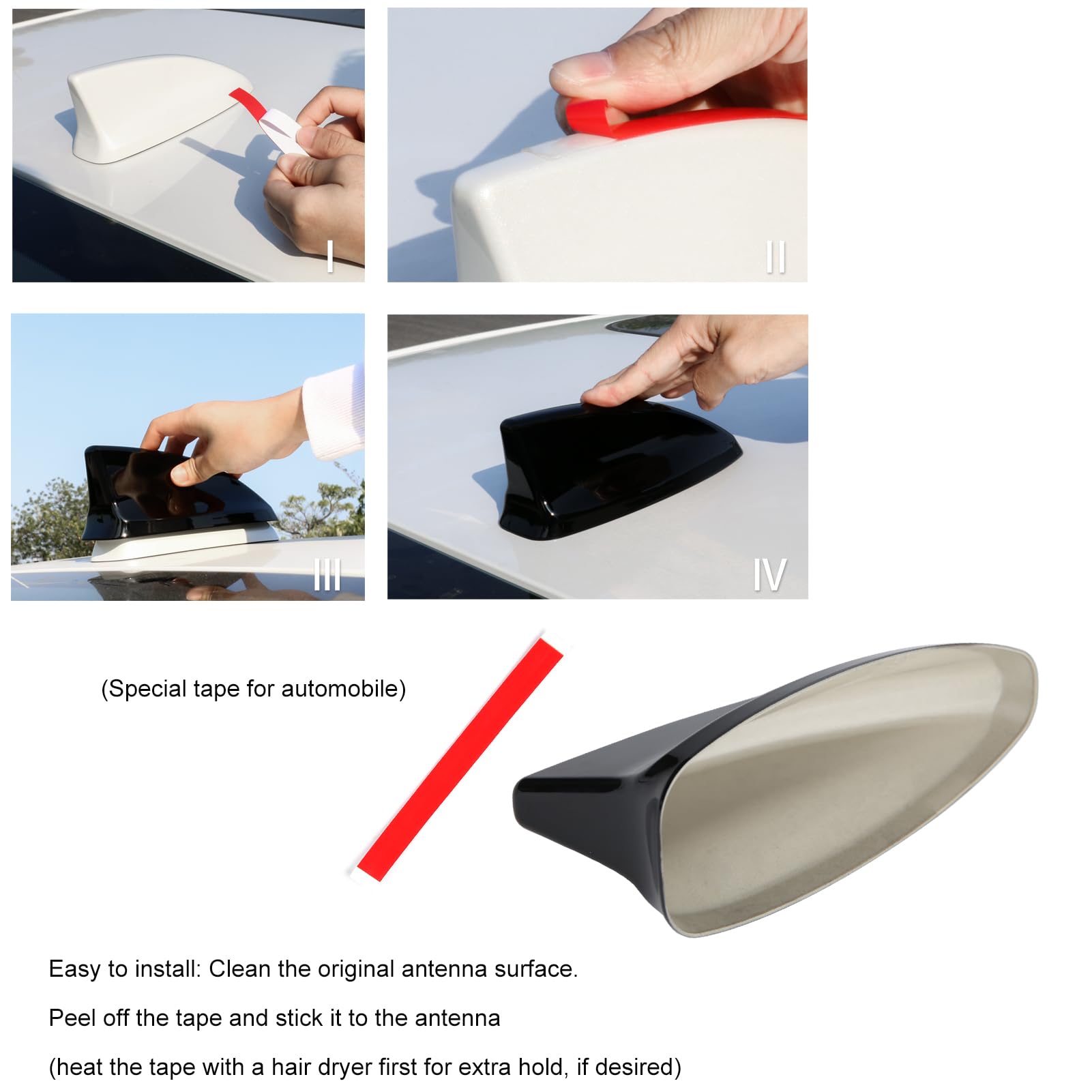 CKE glossy-black top view improves aesthetics while guarding the antenna.