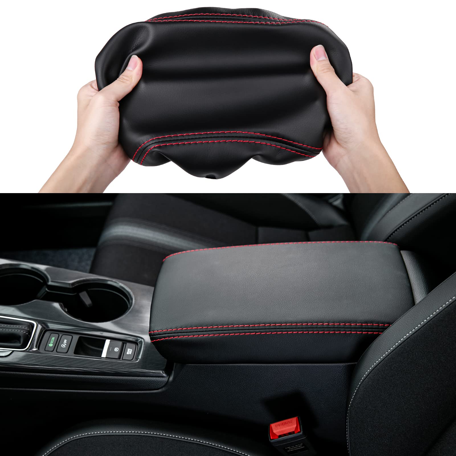 CKE Civic armrest cover front view protects the center console from wear