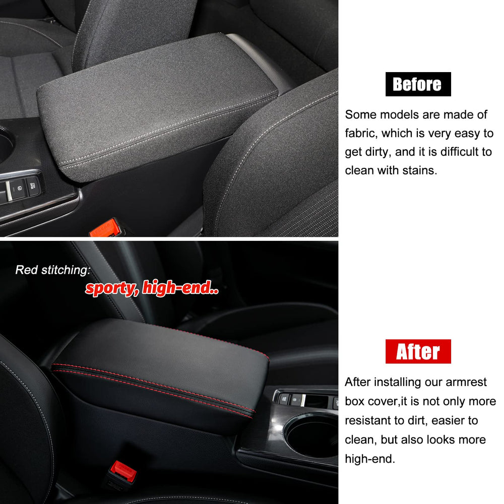 CKE Civic armrest cover close-up details breathable, durable material