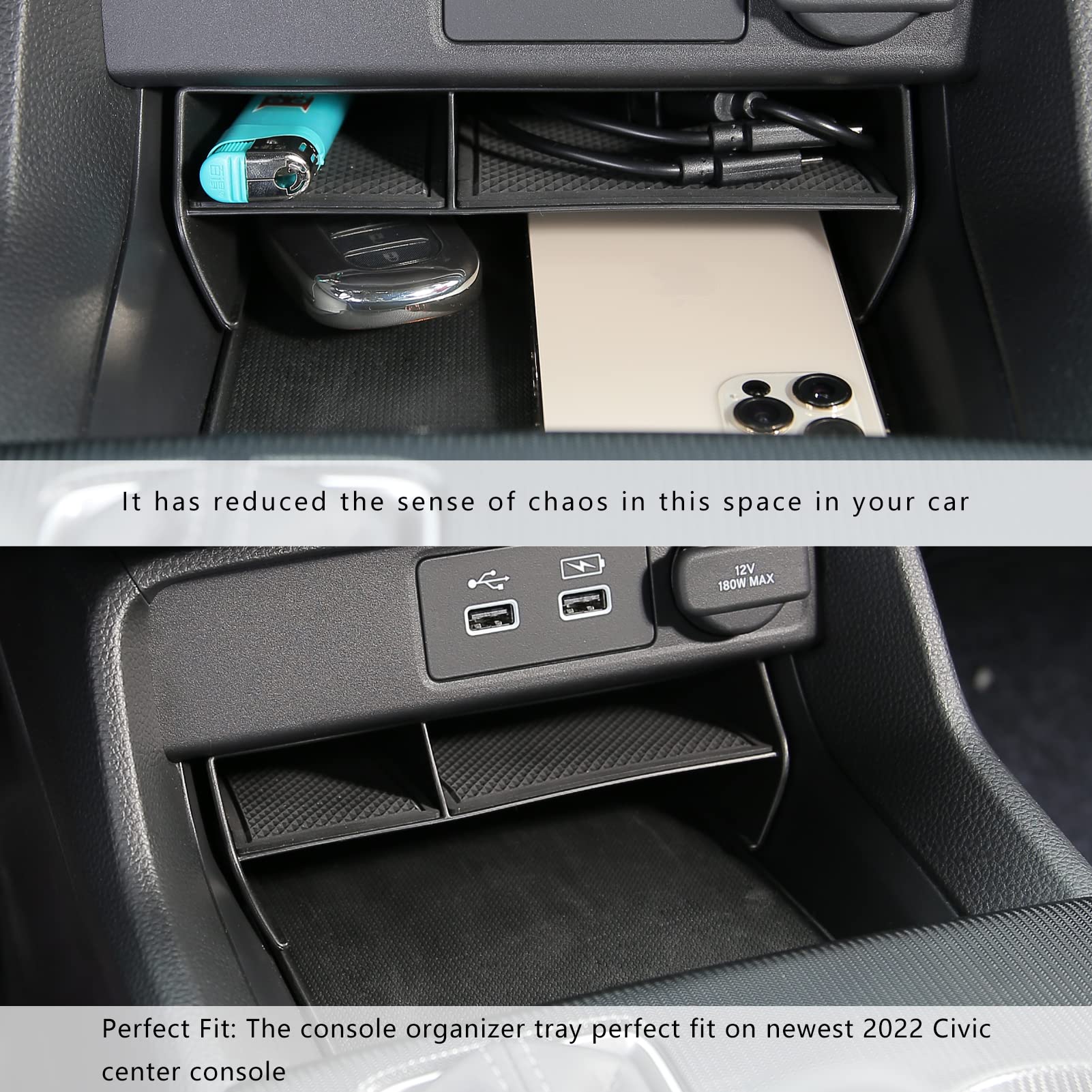 CKE center console organizer soft mats reduce noise and protect surfaces