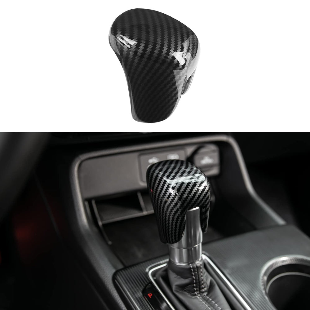 CKE Civic gear shift knob cover with carbon fiber texture enhances interior style