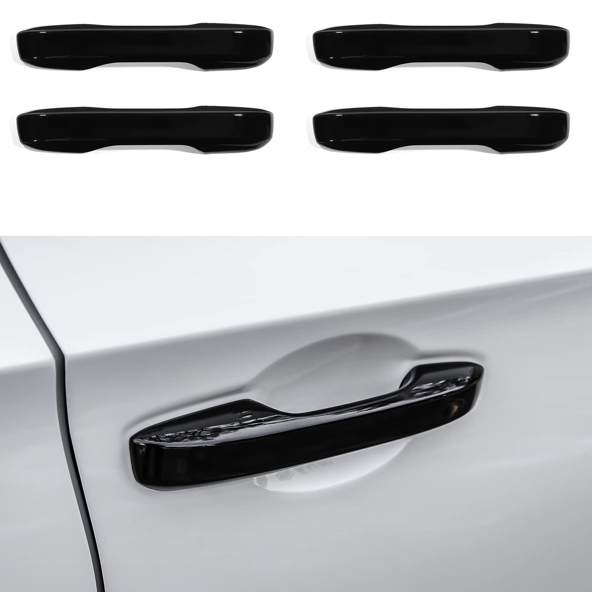 CKE exterior door handle cover gloss black on front left for sport look and protection