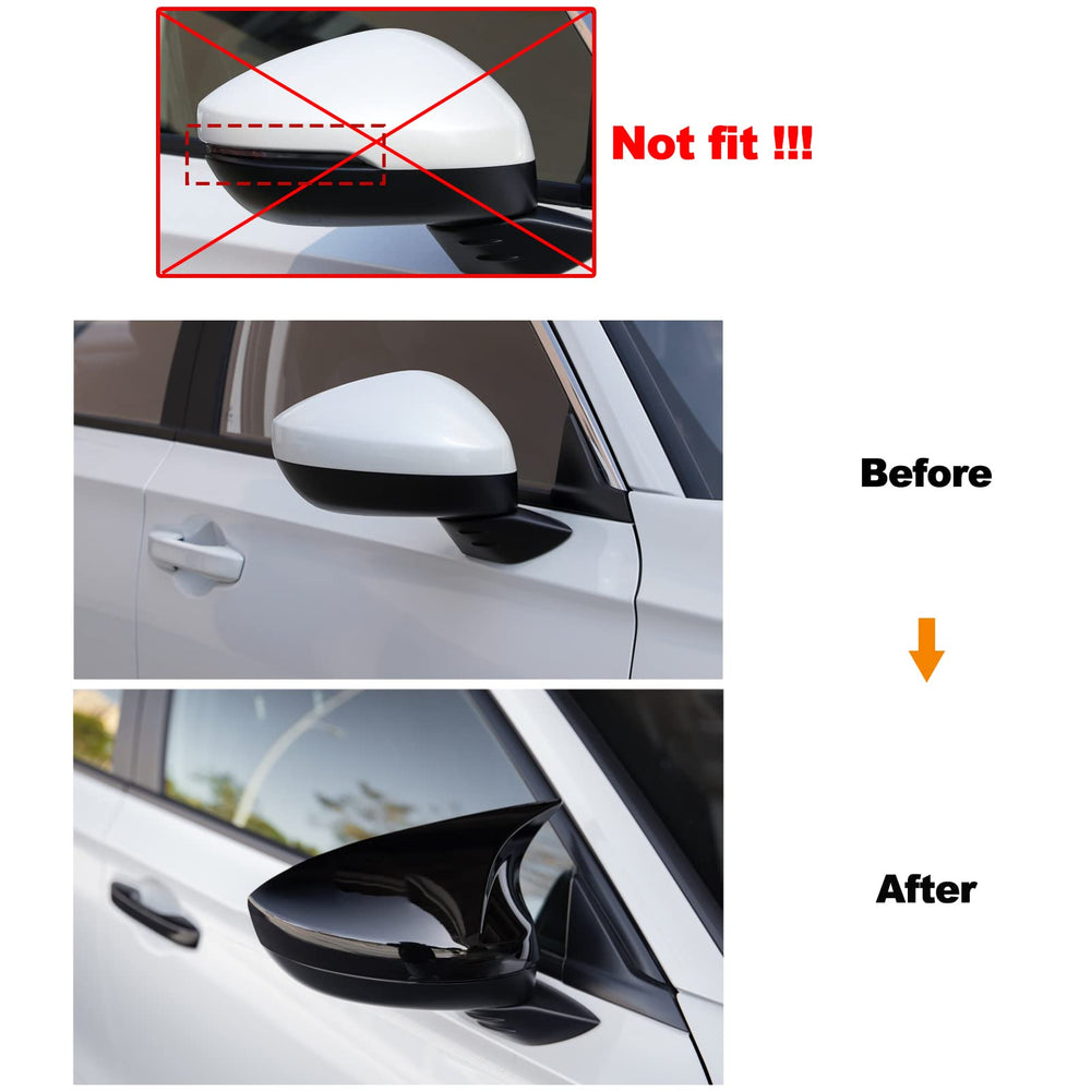 CKE Honda Civic mirror cover rear view in glossy black enhances protection and style