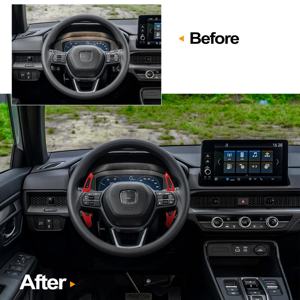 CKE paddle shifter extension back view shows secure dual-side tape