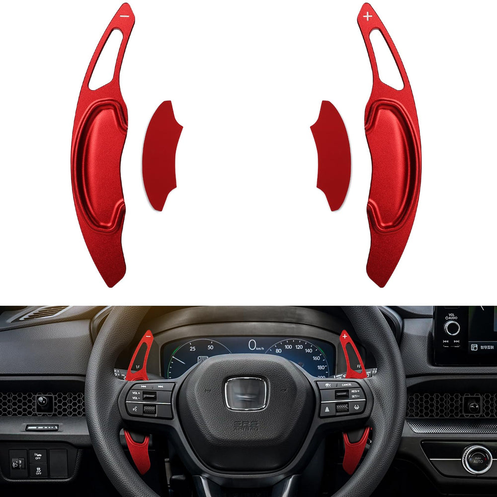 CKE red paddle shifter extension cover top view enhances sporty cabin feel