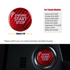 CKE start-stop button cover red on Corolla enhances cockpit style