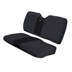 QuadGear UTV bench seat cover showing elastic hem and straps for quick, secure fit.