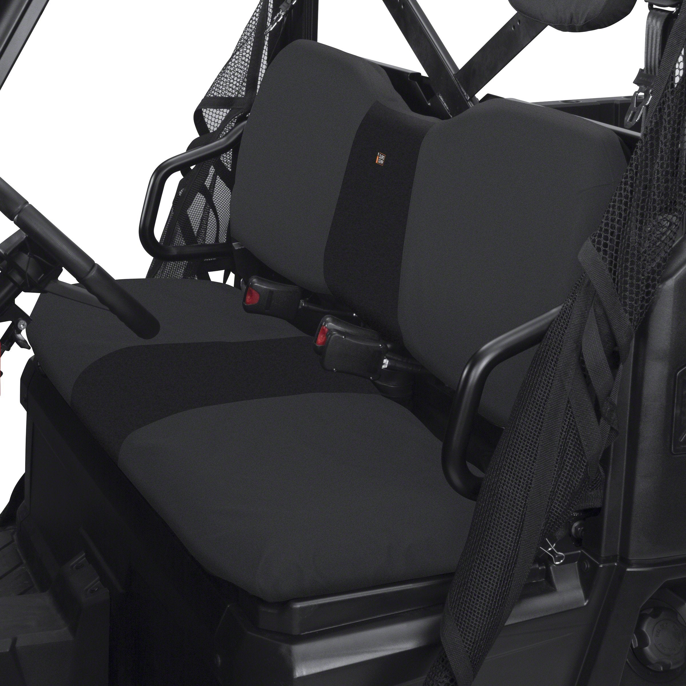 Classic Accessories QuadGear UTV bench seat cover for Polaris Ranger with weather protection.