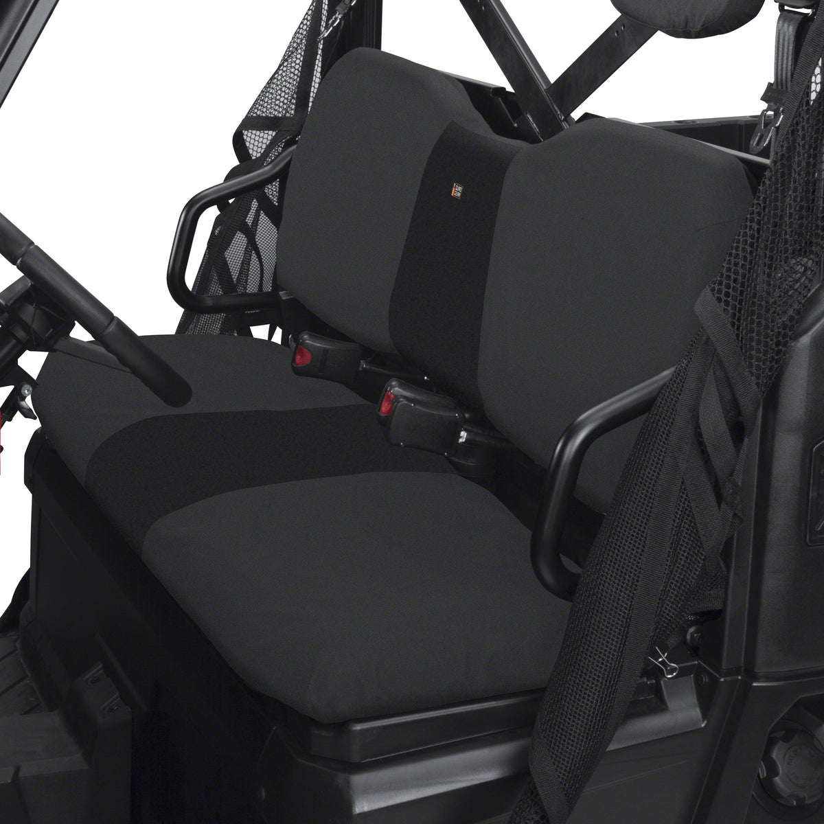 Classic Accessories QuadGear UTV bench seat cover for Polaris Ranger with weather protection.