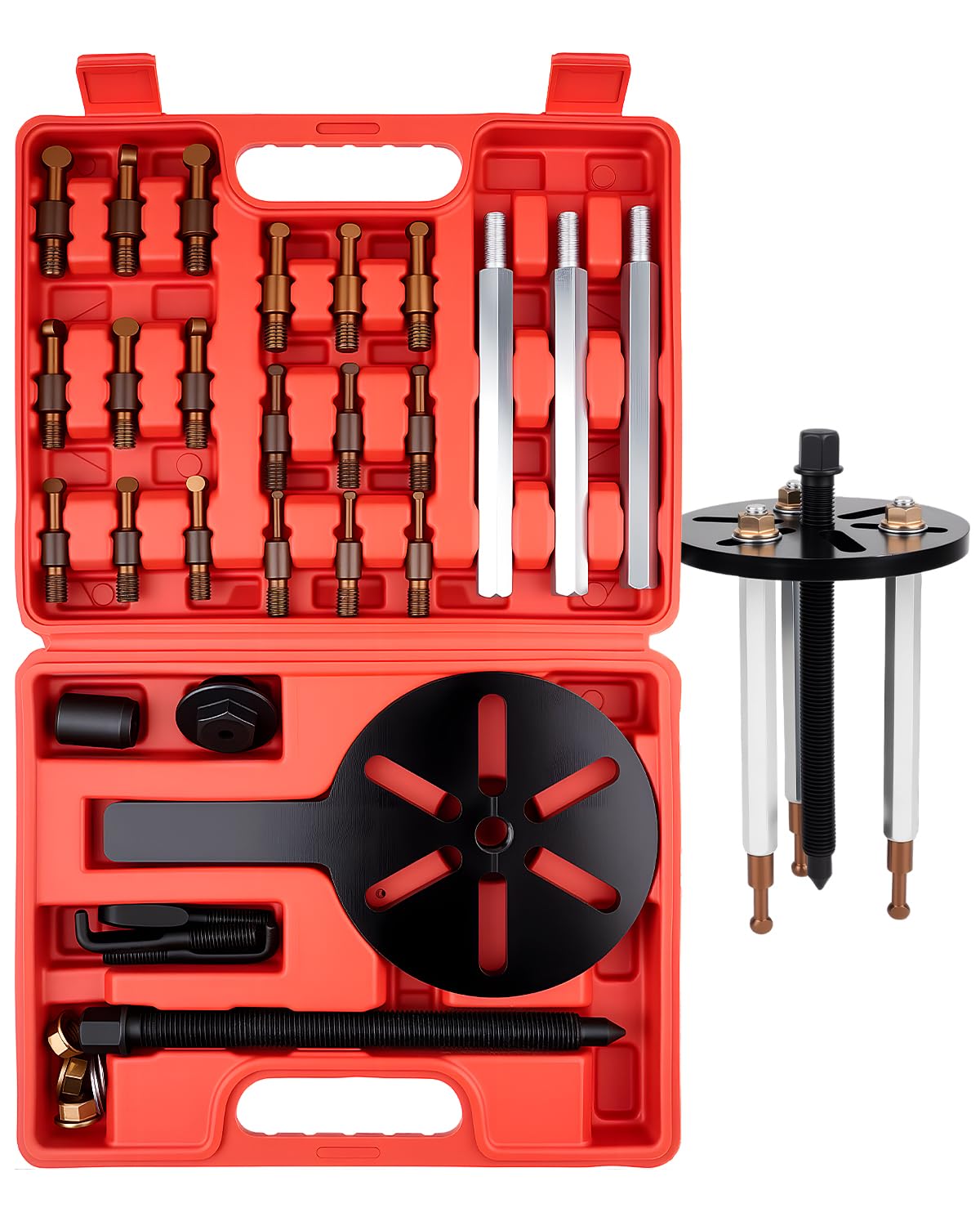 Clatoon 21in1 bearing puller kit case keeps tools organized and protected